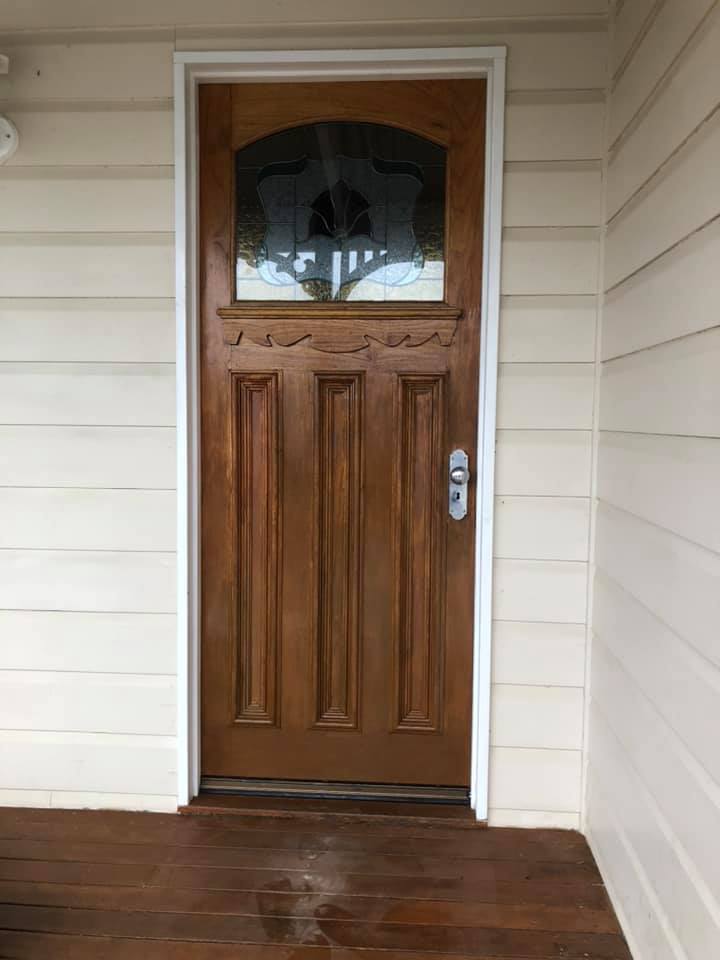 Unpainted front door